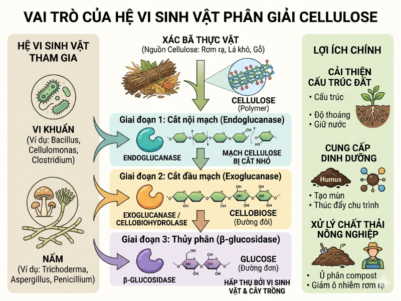 VI SINH VẬT PHÂN GIẢI CELLULOSE CÓ Ý NGHĨA NHƯ THẾ NÀO